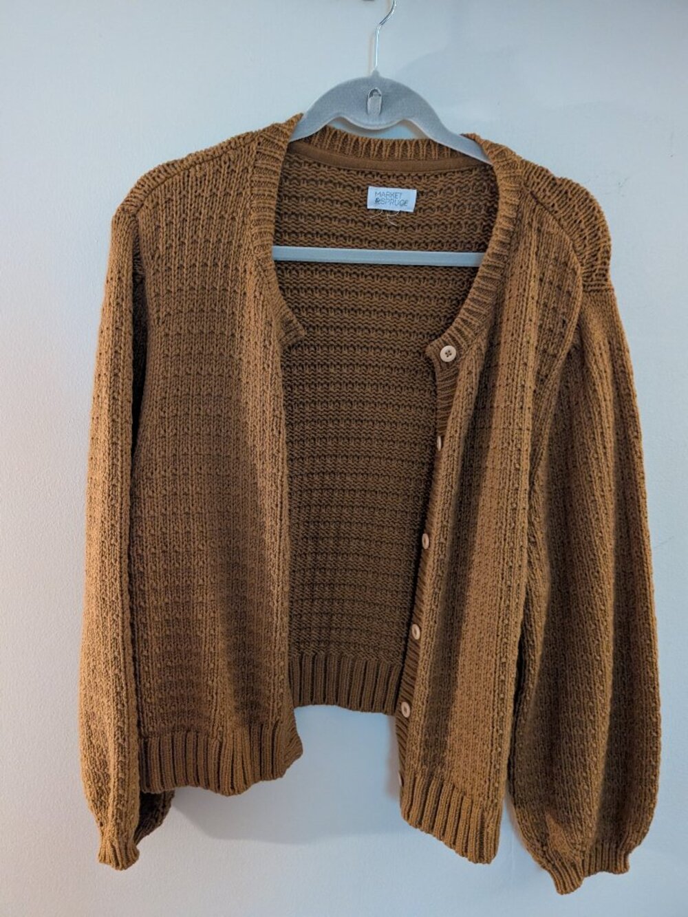 Women's cardigan, brown, XXL